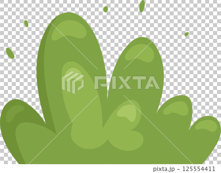 Stylized green foliage illustration on a black background. 125554411