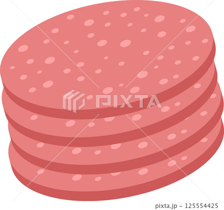 Stacked Salami: Round, Pink Meat Delight, Ready to Serve 125554425