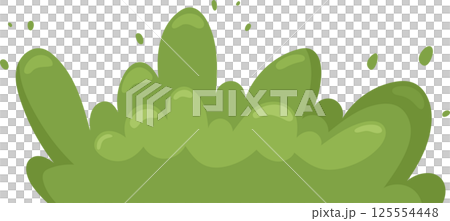 Cartoonish green bush with cartoon leaves isolated on black Cartoonish green bush with cartoon leaves isolated on black 125554448