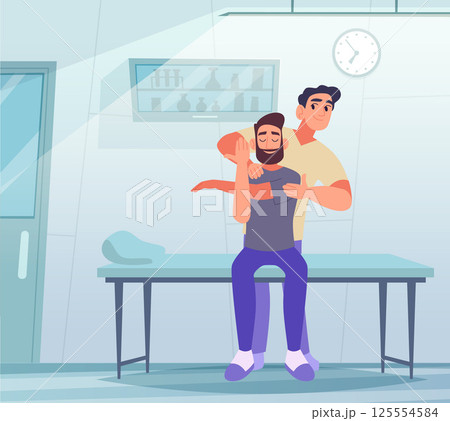Manual therapy. doctor helping patient Manual therapy. doctor helping patient 125554584