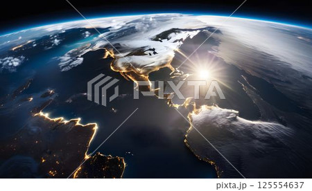 Orbital View of Planet Earth Below 125554637