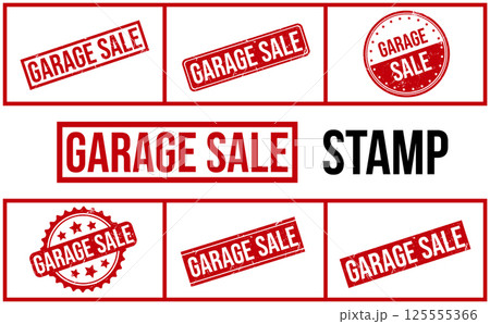 Garage Sale Rubber Stamp Set Vector Garage Sale Rubber Stamp Set Vector 125555366