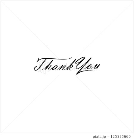 Thank you beautiful quote on white background. 125555660