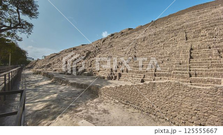 Huaca pucllana majestic adobe pyramid in miraflores, lima, peru 125555667