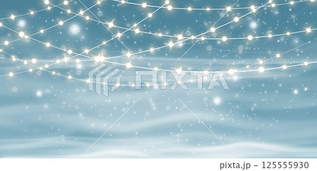 A Magical Winter Wonderland filled with Twinkling Lights set against a Soft Background creates a splendid ambiance 125555930
