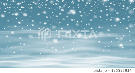 A Gentle Snowfall Gracefully Descends Over an Exquisitely Calm Winter Landscape, Enhancing the Beauty of Nature 125555934