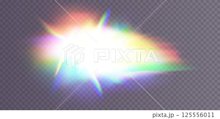 A stunning Colorful Light Burst Effect featuring a vibrant Rainbow Glow that captivates the viewers imagination 125556011