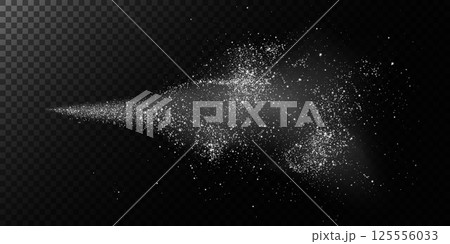 A Stunning Realistic Spray Effect Displayed on a Dark Background Filled with Dynamic Particles and Vibrant Colors 125556033