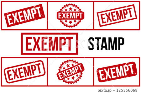 Exempt rubber grunge stamp set vector 125556069