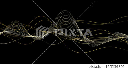 modern abstract wave lines on black background vector 125556202