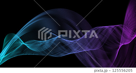 modern abstract wave lines on black background vector 125556205