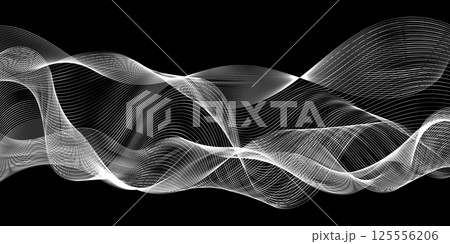 modern abstract wave lines on black background vector 125556206