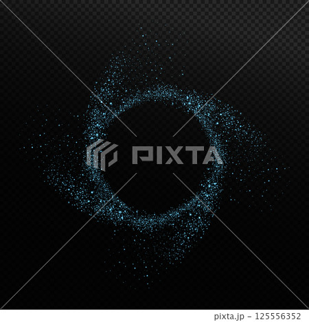A mesmerizing Glittering Blue Dust Pattern is created with a captivating Dark Theme to enhance its charm 125556352