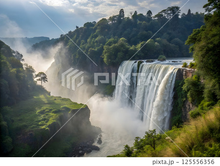 waterfall in the mountains 125556356