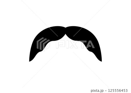 Men mustache black silhouette. Vector illustration Men mustache black silhouette. Vector illustration 125556453