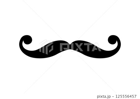 Men mustache black silhouette. Vector illustration 125556457