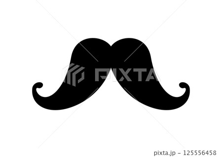 Men mustache black silhouette. Vector illustration 125556458