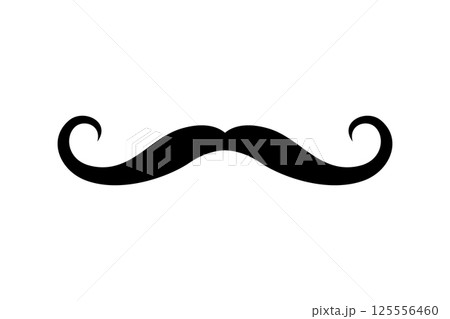 Men mustache black silhouette. Vector illustration Men mustache black silhouette. Vector illustration 125556460