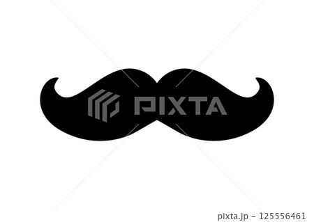 Men mustache black silhouette. Vector illustration Men mustache black silhouette. Vector illustration 125556461