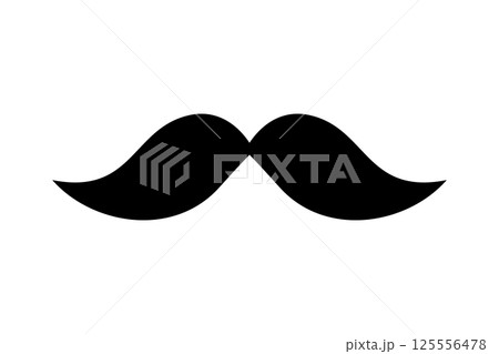 Men mustache black silhouette. Vector illustration Men mustache black silhouette. Vector illustration 125556478