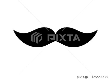 Men mustache black silhouette. Vector illustration Men mustache black silhouette. Vector illustration 125556479