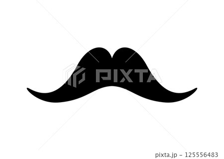 Men mustache black silhouette. Vector illustration Men mustache black silhouette. Vector illustration 125556483