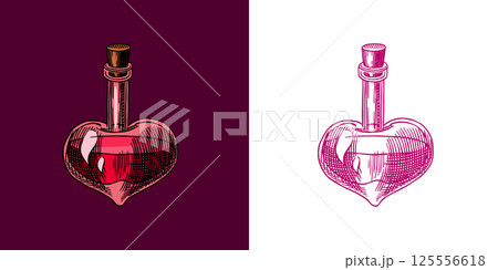 Love potion for young witches in school of magic. Halloween witchcraft and sorcery thing magician 125556618