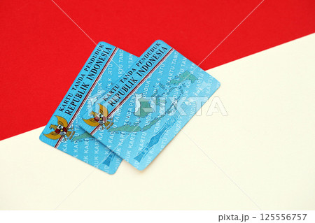 Indonesian national electric identity card called E-KTP or Kartu Tanda Penduduk Indonesian national electric identity card called E-KTP or Kartu Tanda Penduduk 125556757