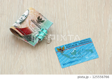 Indonesian national electric identity card called E-KTP or Kartu Tanda Penduduk 125556766