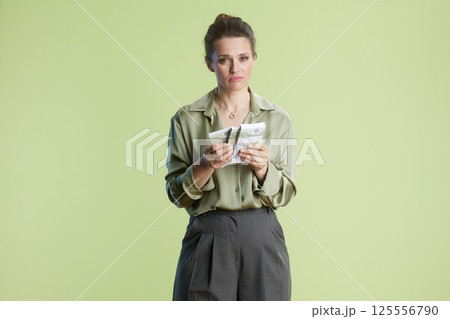 Woman concerned about finances 125556790