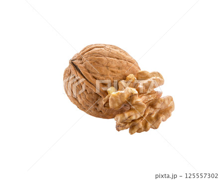 Walnut isolated. Walnuts kernel Walnut isolated. Walnuts kernel 125557302