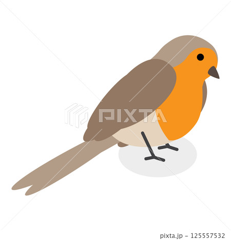 3D Isometric Flat Vector Set of City Birds, Sparrow, Tit, Pigeon, and Crow. Item 6 125557532