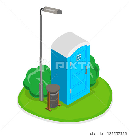 3D Isometric Flat Vector Set of Portable Toilets, Public Convenience Facilities. Item 3 3D Isometric Flat Vector Set of Portable Toilets, Public Convenience Facilities. Item 3 125557536