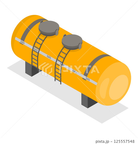 3D Isometric Flat Vector Illustration of Gas Cylindrical Containers, Metal Tanks with Industrial Liquefied Oxygen. Item 6 3D Isometric Flat Vector Illustration of Gas Cylindrical Containers, Metal Tanks with Industrial Liquefied Oxygen. Item 6 125557548