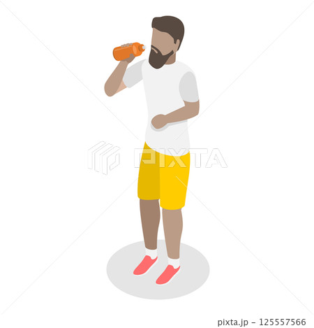 3D Isometric Flat Vector Illustration of Fitness People, Sport Nutrition, Healthy Lifestyle. Item 7 3D Isometric Flat Vector Illustration of Fitness People, Sport Nutrition, Healthy Lifestyle. Item 7 125557566
