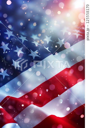 Blurred usa flag background with copy space for text placement 125558170
