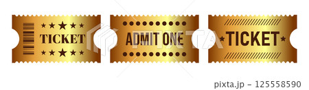 Vector set of golden ticket template. Vector set of golden ticket template. 125558590