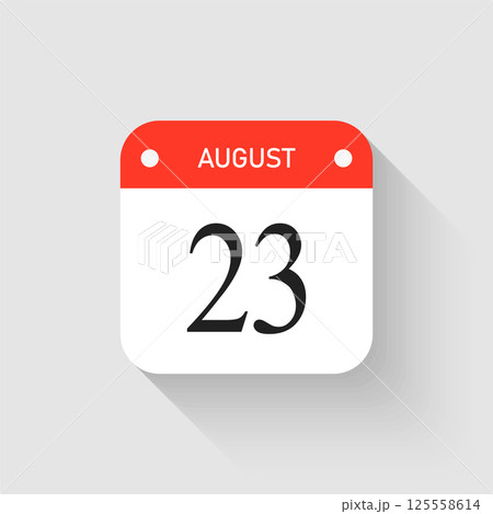 Vector icon page day calendar - 23 August month 125558614