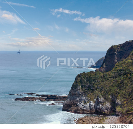 Biscay bay coast landscape, Spain. 125558704