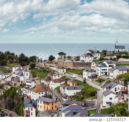 Luarca town cityscape, Spain. 125558727