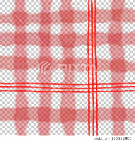 Red Plaid Gingham Check Hand Drawn Background Pattern Overlay Red Plaid Gingham Check Hand Drawn Background Pattern Overlay 125558900