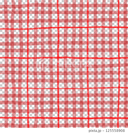 Red Plaid Gingham Check Hand Drawn Background Pattern Overlay 125558908