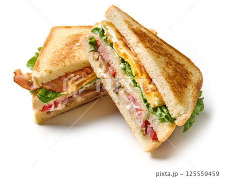 club sandwich on white background 125559459