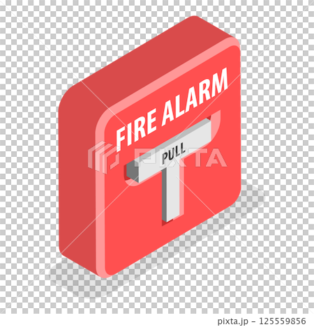 3D Isometric Flat Set of Fire Alarm Equipment. Item 5 3D Isometric Flat Set of Fire Alarm Equipment. Item 5 125559856