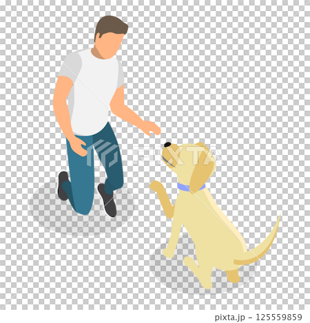 3D Isometric Flat  Set of Dog Training Scenes. Item 3 125559859