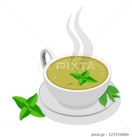 3D Isometric Flat  Set of Tea Types. Item 5 125559860