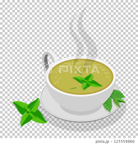 3D Isometric Flat  Set of Tea Types. Item 5 125559860