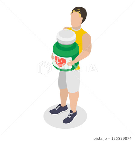 3D Isometric Flat Illustration of Fitness People. Item 3 3D Isometric Flat Illustration of Fitness People. Item 3 125559874