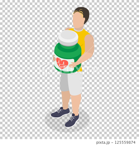 3D Isometric Flat Illustration of Fitness People. Item 3 3D Isometric Flat Illustration of Fitness People. Item 3 125559874