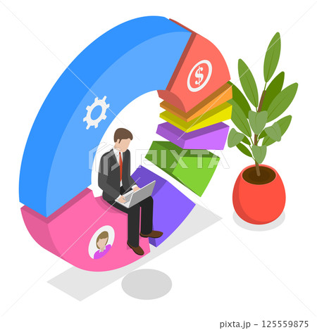 3D Isometric Flat Illustration of Performance Data Visualization. Item 2 3D Isometric Flat Illustration of Performance Data Visualization. Item 2 125559875
